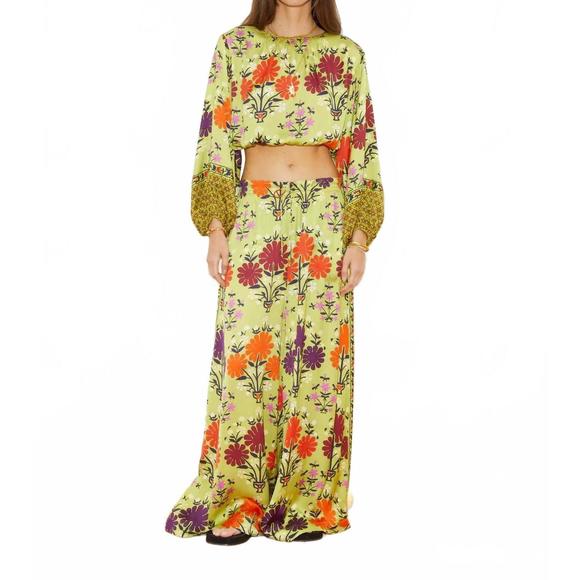 BOTEH Tops - NEW BOTEH eden full sleeve crop top in chartreuse